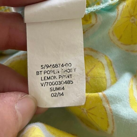 Gap Pajama Boxer Shorts Sleepwear Lounge Women Cotton Lemon Print Blue Large - Picture 7 of 7